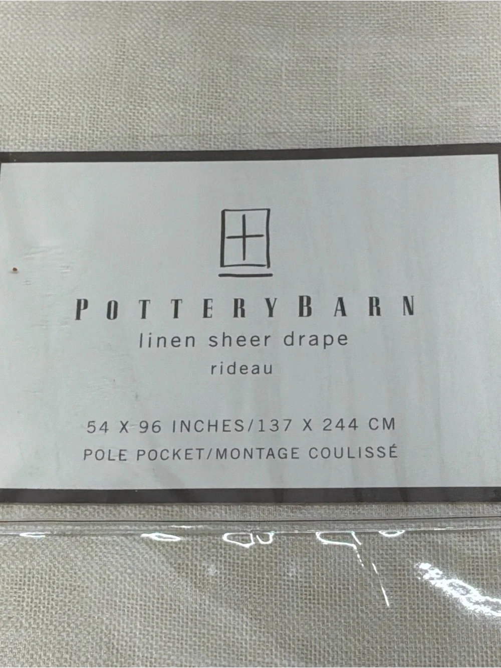 Pottery Barn Linen Sheer Drape - Ivory